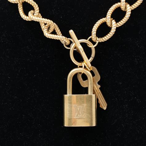 louis vuitton mens lock necklace|Louis Vuitton lock and key necklace 55.